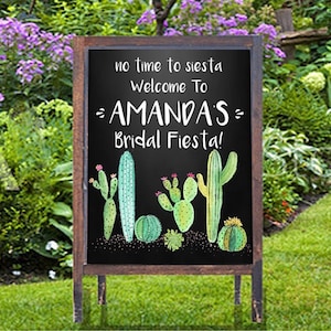 Custom Fiesta Wecome, Fiesta Theme, Cactus Welcome, Succulent Welcome, Bridal Shower Welcome, Chalkboard Shower Sign, Cactus Engagement