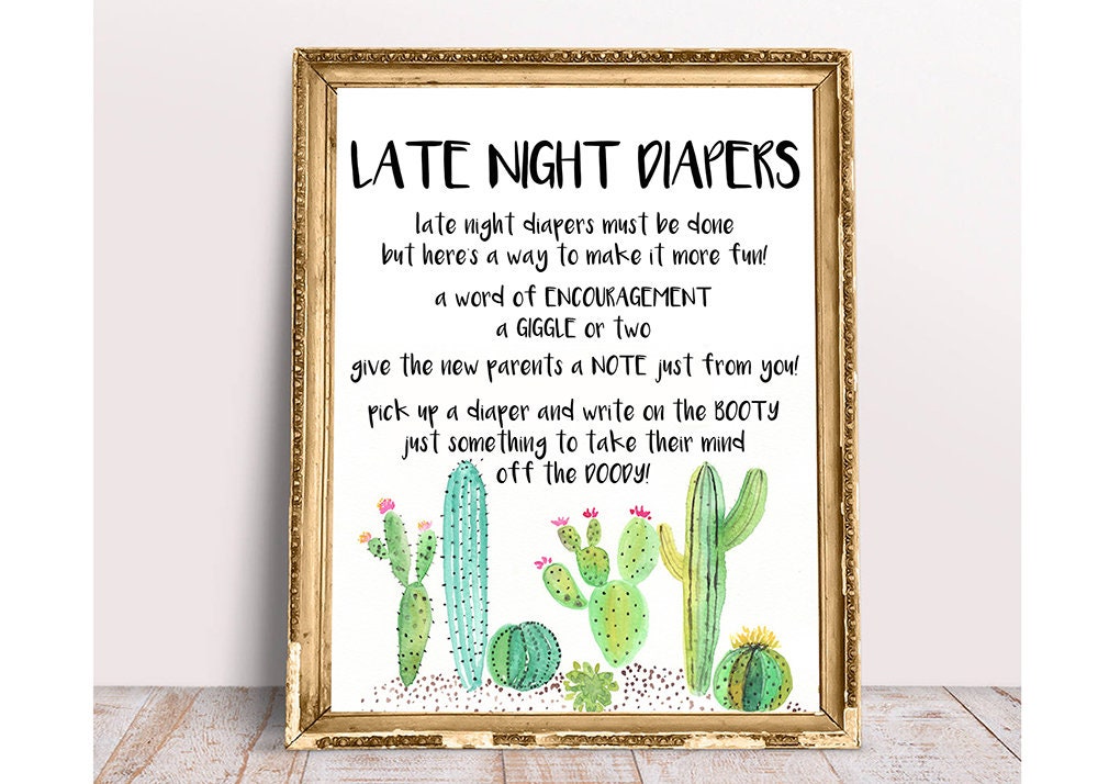 Late Night Diapers Printable Late Night Diapers Fiesta Baby - Etsy