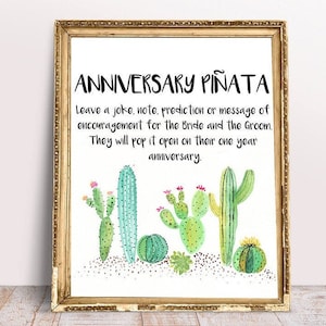 Pinata rocznicowa, Pinata ślubna Zostaw żart, pomysł lub wyzwanie dla panny młodej i pana młodego - 8x10 meksykańska impreza do wydrukowania, Pinata imprezowa