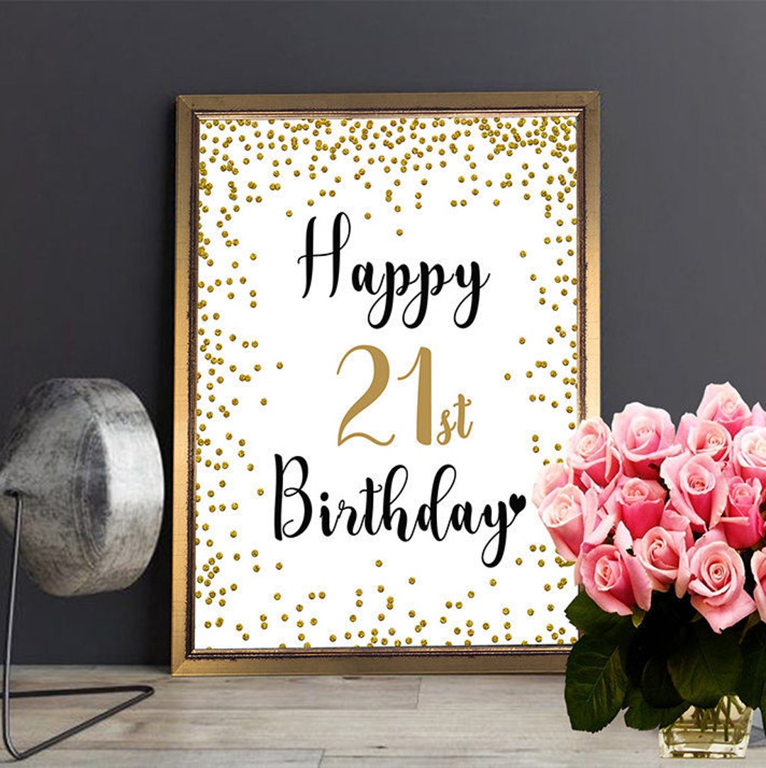 Happy 21st Birthday, Cheers to 21 Years. 21st Anniversary, 21st