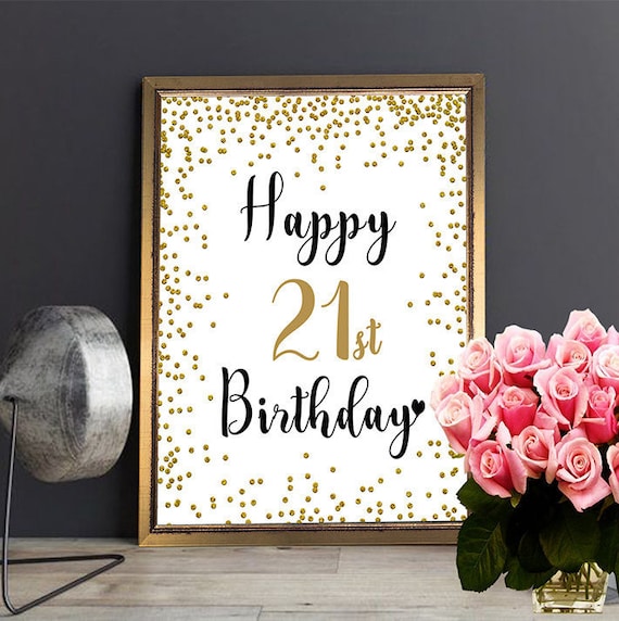 Happy 21st Birthday, Cheers to 21 Years. 21st Anniversary, 21st