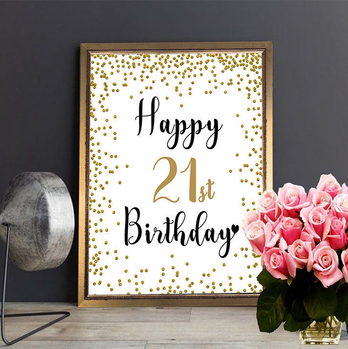 Happy 21st Birthday, Cheers to 21 Years. 21st Anniversary, 21st