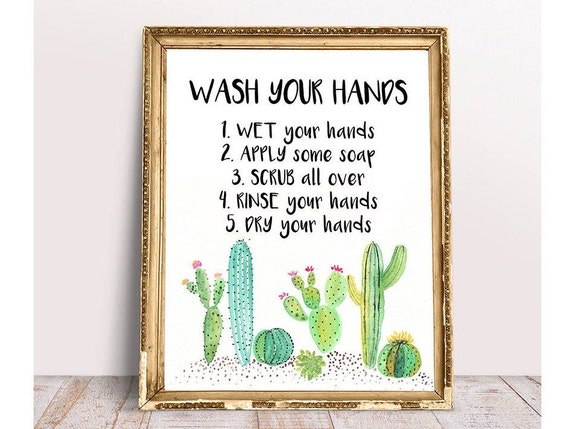Waschen Sie Ihre Hnde Kaktus Dekor, 5 x 7, 8 x 10, 11 x 14, 16 x 20,  Kinder Badezimmer Wanddekoration, lustige Bad Zeichen, druckbare Bad  Zeichen, druckbare - Etsy sterreich