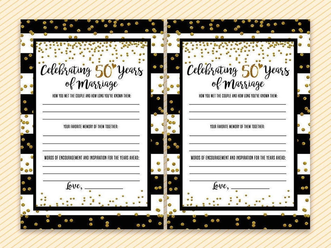 50th Anniversary Game, Printable Anniversary Party Sheets - Celebrating ...