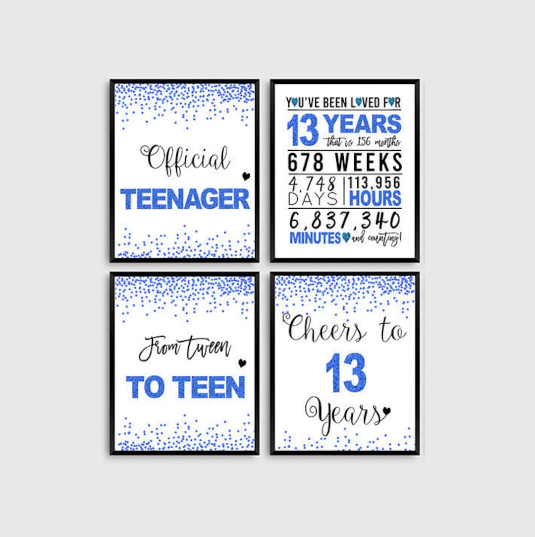 13th Birthday Signs Bundle Cheers to 13 Years Hello 13 - Etsy