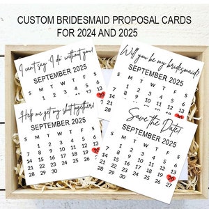 Benutzerdefinierte Brautjungfer Kalender Vorschlag, Printable, Brautjungfer Save The Date, Vorschlag Kalender, Brautjungfer Geschenkbox Karte, Überraschungsvorschlag