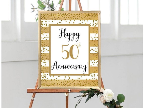 Happy 50th Anniversary Cheers To 50 Years 50 Thwedding Etsy