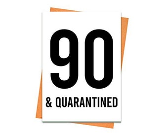 Funny Birthday Card, Printable 90th Birthday Card, Topical Greeting Card, For Friend, Happy Birthday From A Social Distance Card Printable