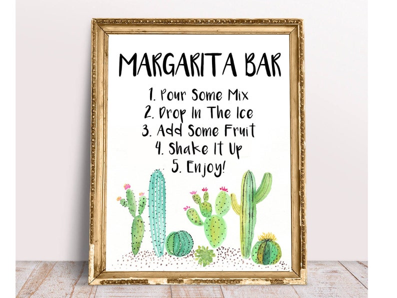 Margarita Bar Margarita Bar sign Fiesta Bridal Shower Etsy
