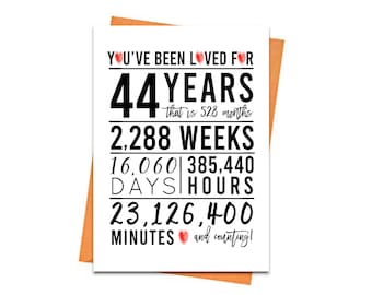 44. Geburtstagskarte, druckbare Geburtstagskarte, 44. Geburtstag Printables, Grußkarte Printables, 44. Geburtstag, 44. Geburtstag, Datei