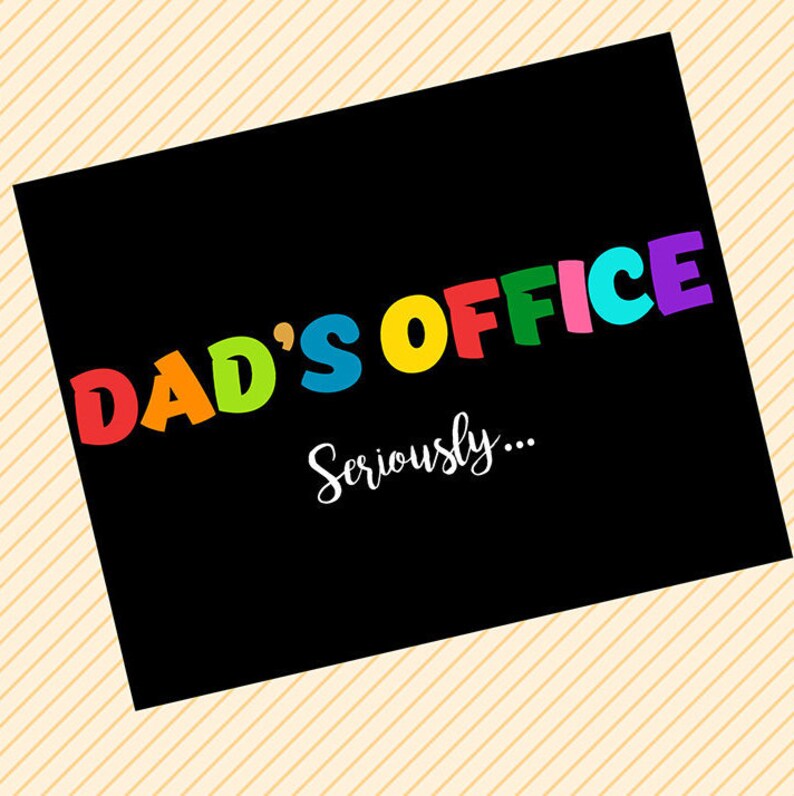Dad's Office Door Sign Funny Office Door Sign Printable Etsy