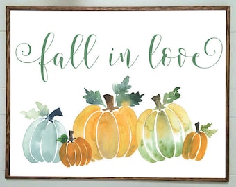 Fall in Love Sign - Etsy