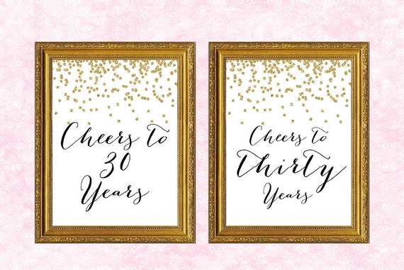 Cheers To 30 Years 30th Birthday Sign 30th Anniversary Sign Etsy