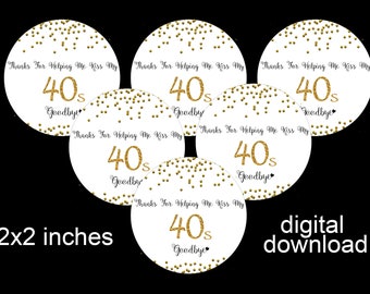 50th Birthday  Favor Tags, 50th Birthday Gold Thank you, 50th Anniversary Decor, Funny Birthday Party Decorations, Gold Cake toppers, files