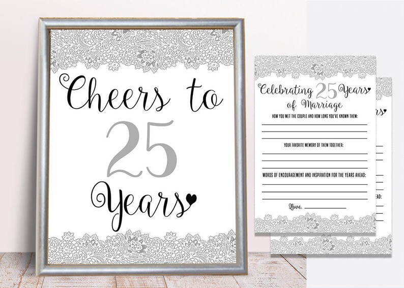 25th Wedding Anniversary Pack 25th Anniversary Game 25th - Etsy