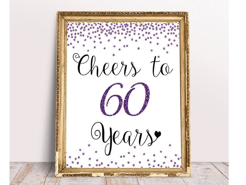 Cheers to 60 Years 60th Birthday Sign 60th Anniversary Sign Etsy Israel
