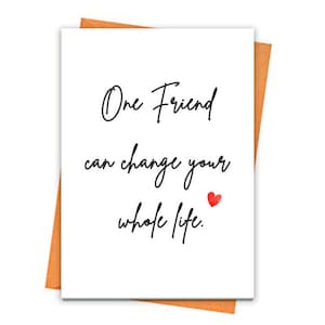 One Friend Card, carte de voeux meilleur ami, carte d'amitié IMPRIMABLE, carte pour meilleur ami, cadeau pour meilleur ami, carte de dernière minute, coeur