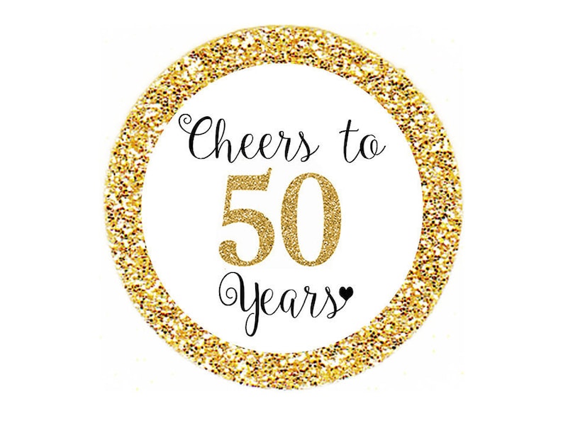 Cheers to 50 Years Cupcake Toppers 50th Birthday Favor Tags Etsy