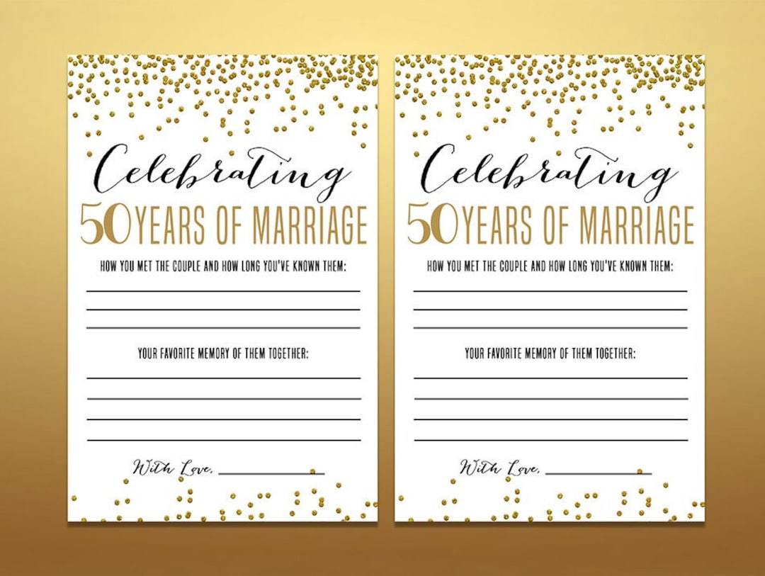 Printable Anniversary Party Sheets - Printable - Gold 50th - 50th ...