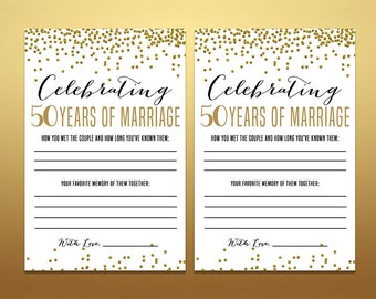 Printable anniversary party sheets - Printable - Gold 50th - 50th anniversary - Golden anniversary - 50th wedding anniversary - Milestone