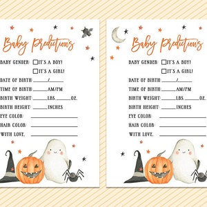 Halloween-Baby-Vorhersagen, druckbare Baby-Vorhersagen, Halloween-Babyparty, kleiner Boo ist fällig, druckbare Babyparty, Halloween-Dusche