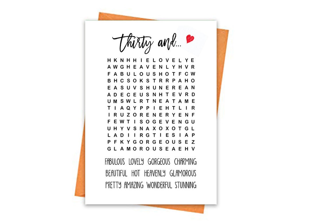 30th Birthday Card, Printable Birthday Card, 30th Birthday Printables ...