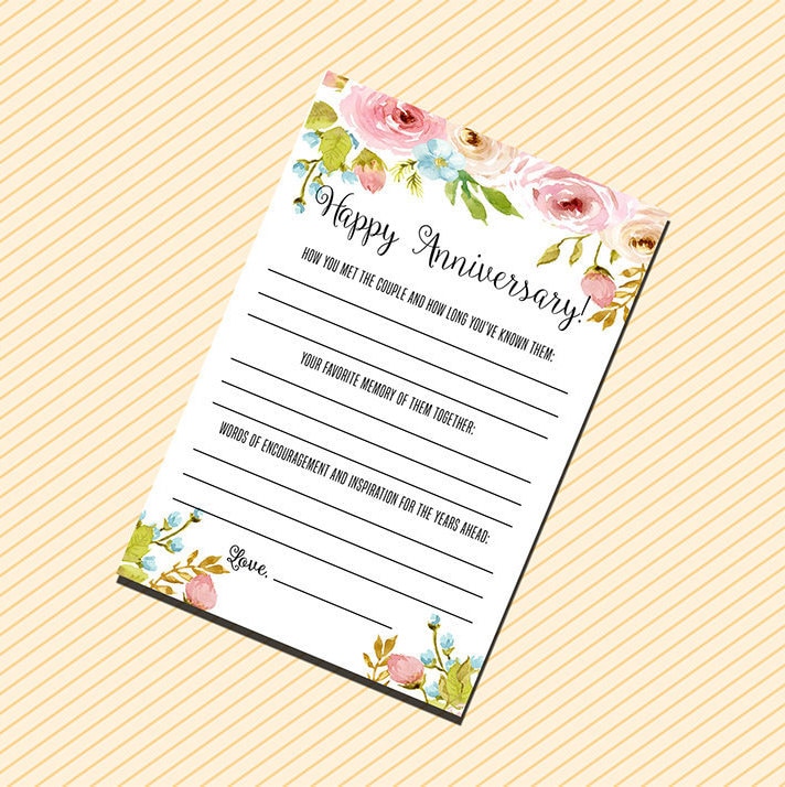 Printable anniversary party sheets Wedding Anniversary game | Etsy