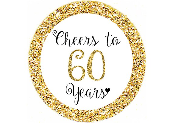 ALPHA K Cheers To 60 Years 60th Birthday Cake Topper 60th Anniversary 