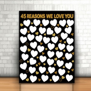 45 Reasons We Love You, 11x14, 16x20, 11x17, 18x24, 20x30 Birthday Gift For Her, For Him, 45th birthday gift, printable 45 reasons , digital