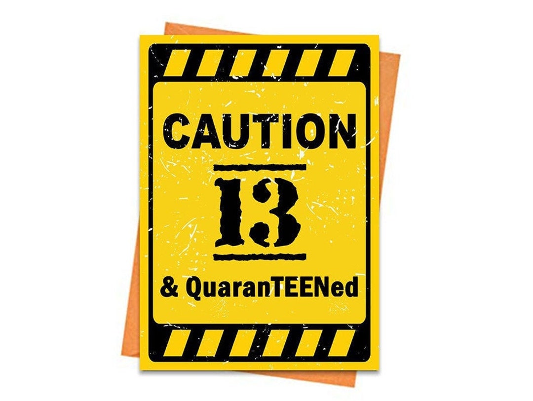 Funny Birthday Card, Printable 13th Birthday Card, Topical Greeting ...