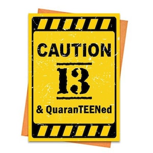 Lustige Geburtstagskarte, druckbare 13. Geburtstagskarte, aktuelle Grußkarte, Quaranteened, alles Gute zum Geburtstag von einer sozialen Distanzkarte druckbar