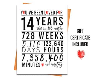 14th Birthday Card, Printable Birthday Card, 14th Birthday Printables, Greeting card printables, red 14th birthday, 14th gift certificate