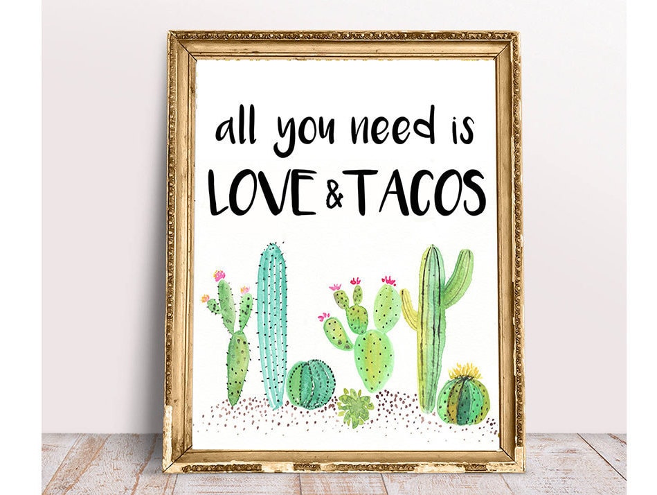 Taco Bar, All You Need Is Love And Tacos, Taco Bar sign, Fiesta Brida…