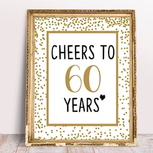 Saludos a 60 años, signo de cumpleaños número 60, signo del 60 aniversario, decoración de fiesta de cumpleaños de confeti dorado, decoración de cumpleaños, estandarte de saludos, archivo