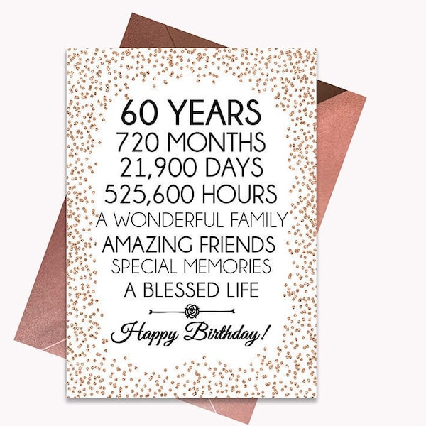 60th Birthday Printable - Etsy