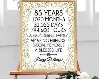 LINGTEER 85 Years Blessed Black and Gold Glitter Bunting Banner 85 Years Old Happy 85th Birthday Anniversary Party Decorations. LINGTEER 85 Years Blessed Black and Gold Glitter Bunting Banner 85 Years Old Happy 85th Birthday Anniversary Party Decorations.