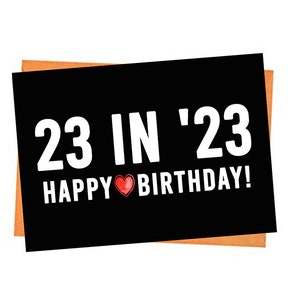 23e carte d'anniversaire, 23 en '23 carte d'anniversaire imprimable, 23e anniversaire imprimables, cartes de voeux imprimables, rouge 23e anniversaire, 23e, coeur