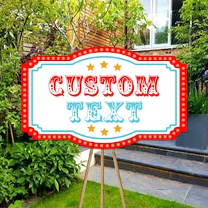 Circus Custom Sign, Circus Birthday Party, Carnival Birthday sign, kids birthday party, Carnival party, Printable Carnival Yard Sign, Gift