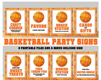 Basketball Theme Party Bundle, Basketball Birthday Signs, Printable Package Set Bundle Pack Kit, Boy Sport Birthday Party Decorations, Bonus