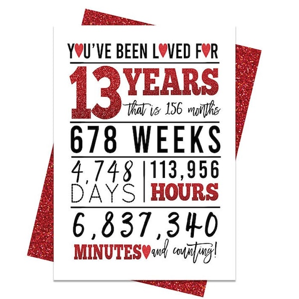 13th Birthday Card - Etsy