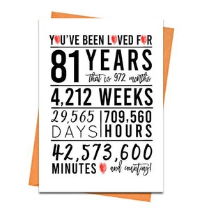 81. Geburtstagskarte, druckbare Geburtstagskarte, 81. Geburtstag Printables, Grußkarte Printables, rot 81. Geburtstag, 81. Geburtstag, Datei