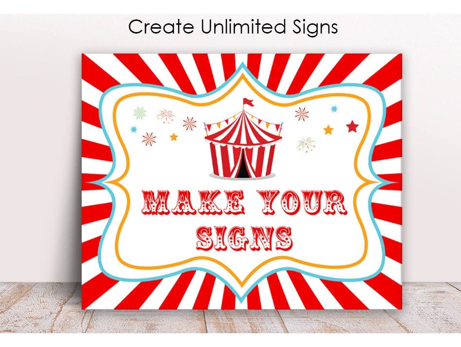 School Carnival  Carnival signs, Circus party, Circus birthday