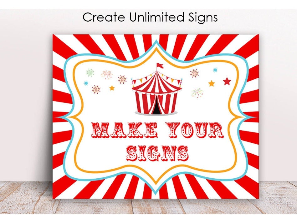 School Carnival  Carnival signs, Circus party, Circus birthday