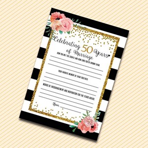50th anniversary game, Printable anniversary party sheets - Celebrating 50th wedding anniversary - gold 50th anniversary activity - floral