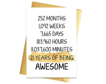 Tarjeta de cumpleaños número 21, tarjeta de cumpleaños imprimible, imprimibles de cumpleaños número 21, imprimibles de tarjetas de felicitación, tarjeta de cumpleaños número 21 de oro, tarjeta de cumpleaños de oro