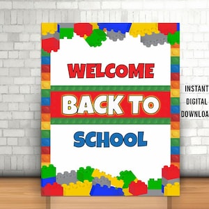 Welcome Back To School, Building Blocks Theme, Building Blocks Classroom,  Teacher Sign, Classroom Decor, Printable Sign For Class, Gift