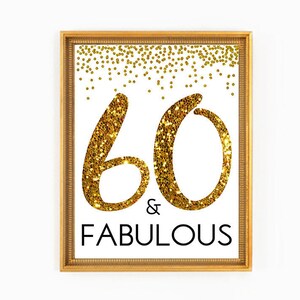 60 y fabuloso, Saludos a 60 años, 60 cumpleaños signo, 60 cumpleaños, decoración de fiesta de cumpleaños de confeti, feliz cumpleaños 60, fiesta 60