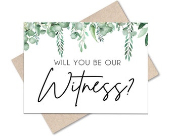 Greenery ¿Serás nuestra tarjeta de testigo, tarjeta de testigo de Greenery, tarjeta de felicitación de descarga instantánea, sé mi testigo, tarjeta de boda, archivos imprimibles