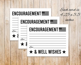 Black and White Military Encouragement and Well Wishes Card, Boot Camp Send Off, USA Flag, Printable Advice Card, Going Away Party Card