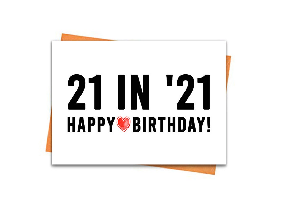 21st Birthday Card Printable Birthday Card 21st Birthday - Etsy